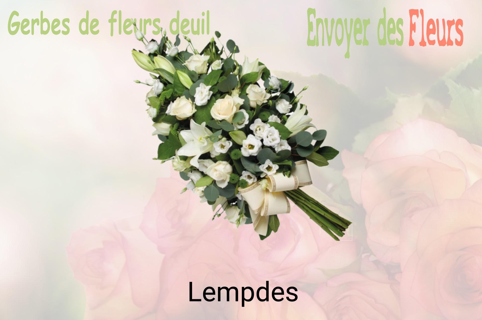 Gerbe de fleurs de deuil livrée à Lempdes